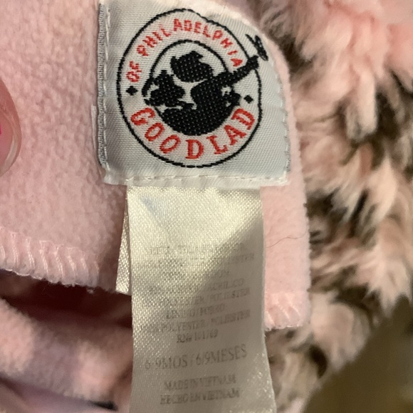 Of Philadelphia Good Lad baby pink cheetah print faux fur peacoat - Picture 6 of 6